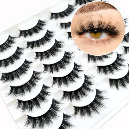 14 Pairs Short Mink Lashes Natural Look, 3D Wispy 12-18mm Cat-Eye Faux Mink Lashes Fluffy, Natural Wispy False Eyelashes Pack by Heracks (XK11)