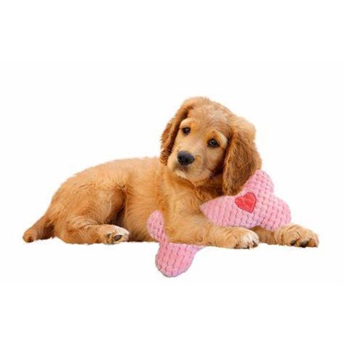 MPP Warming Hug Dog Soft Plush Bone Toy Soothing Lavender Scented with Heat Pouch (12 inch - Pink)