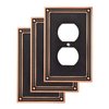 Franklin Brass Classic Beaded Wall Plate, Bronze with Copper Highlights Single Duplex Outlet Cover, 3-Pack, W35059V-VBC-C