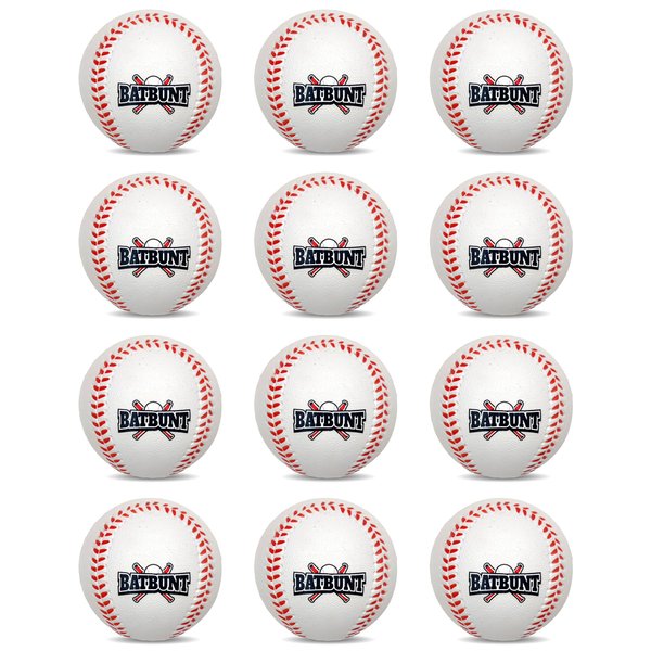 BATBUNT 12 Pcs Soft Baseballs, Foam Baseballs for Players Softball Foam Training Balls, Tballs for Practice, Baseball Balls, (White)
