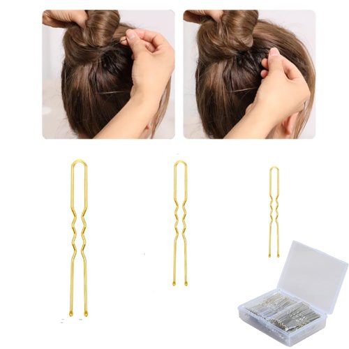 GOORAIFU U Shaped Hair Pins Gold 150 Count 2 inch 2.4 inch 2.75 inch Strong Durable Pins For All Hair Types Hair Styling Accessories