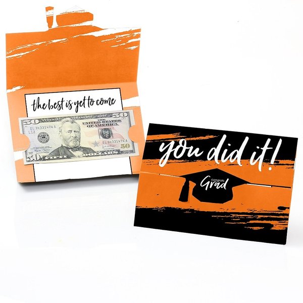 Big Dot of Happiness Orange Grad - Best is Yet to Come - Orange Graduation Party Money And Gift Card Holders - Set of 8