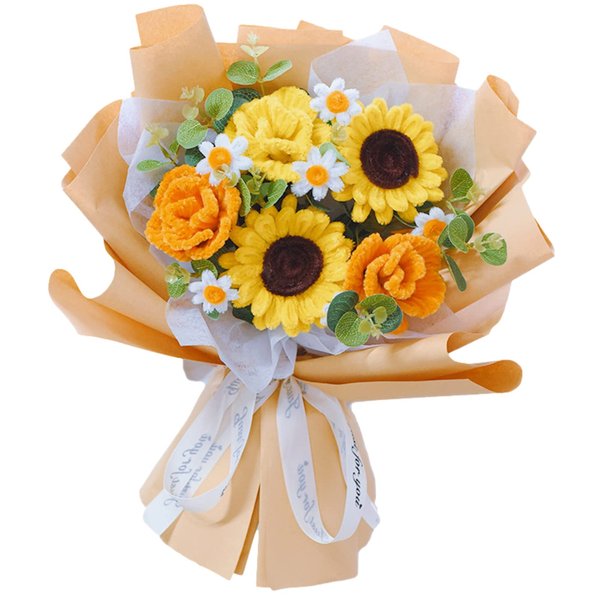 GOVOY Pipe Cleaners Craft Supplies Art Tools Kit for Children Kids Adults DIY Arts Crafts Making Sun-Flower Bouquet Kit to Mother Father's Day Gift