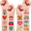 82 PCS Nurse Temporary Tattoos Sticker Ambulance Car Birthday Party Decorations Favors Supplies Nurse Graduation Decor Emergency Medical Hospital Doctor Stickers Boys Girls Gift School Prizes Rewards