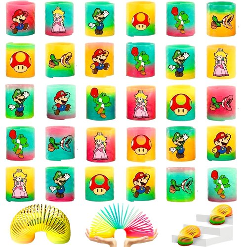 SSJYILE Cartoon Rainbow Spring,24Pcs Cartoon Party Favors for Rainbow Slinky,Birthday,Carnival,Prizes,Goodie Bags Stuffers,Pinata Fillers,Game Birthday Party Supplies for Spring Rainbow Magic