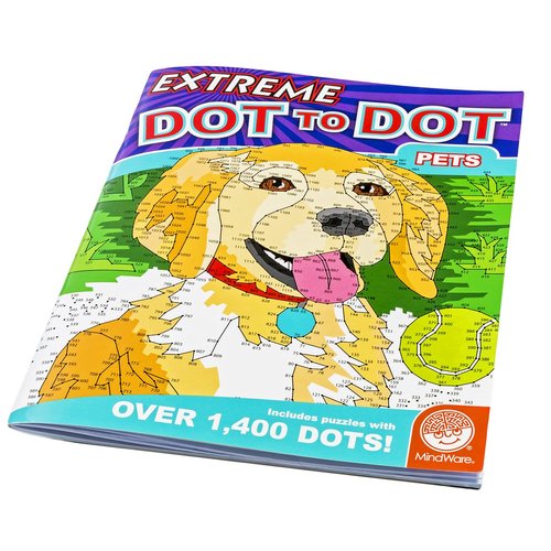 MindWare Extreme Dot to Dot Coloring Book for Kids: Pets - 32 Puzzles, Each Range from 300 to Ove...
