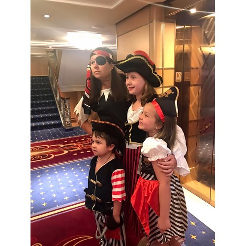 Lingway Toys Girls Deluxe Pirate Costume,Buccaneer Princess Dress With Accessories for Girls 5-6years