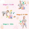 Ryotagift Baby Bilingual Musical Rabbit Stuffed Animals Toys,Infant Early Learning Toys with Light-Up Music & Crinkle,Tummy Time Toys for 0 3 6 9 12+ Months for Baby Boy Girl Gift,Pink