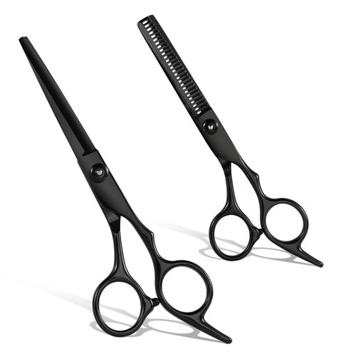 2 Pcs Sharp Hair Cutting Scissors, Stainless-Steel 6.7‘’ Barber Scissors Professional, Multifunctional Thinning Shears for Hair Cutting, Wigs Texturizing Tools for Women Men Home Salon