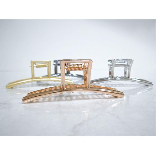 Generic Rose gold or silver metal hair claw clip jaw clip for fine thin hair (Primary color: Rose gold)