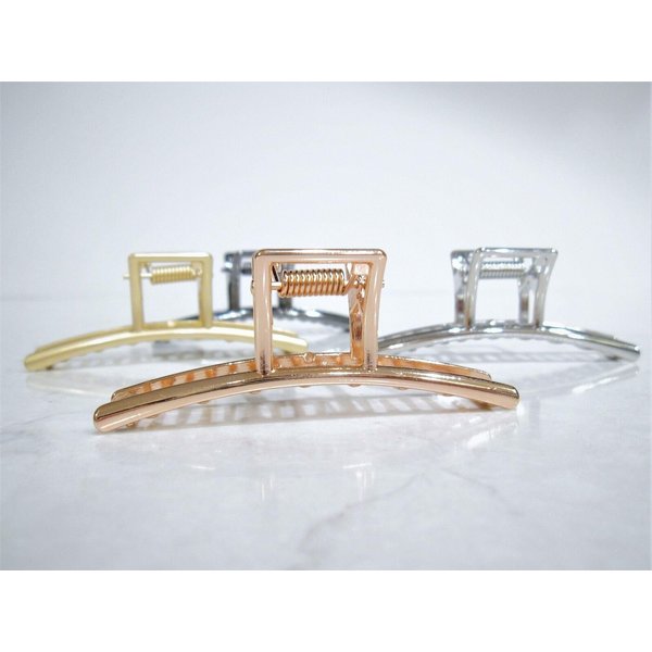 Generic Rose gold or silver metal hair claw clip jaw clip for fine thin hair (Primary color: Rose gold)