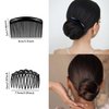 24 Pieces Hair Side Combs French Twist Hair Comb Set Lightweight Plastic 11/25 Teeth Hair Comb Clips for Women Girls Hair Accessories(Black, Transparent, Light Brown)