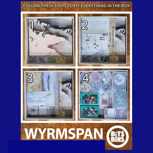 PRODUCT80 BitsBins Organizer for WYRMSPAN Organizes Cards and Tokens Easily and Fits in Game Box, Board Game Accessories for Components of Wyrmspan