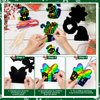 RICEDUO 48 Pcs Christmas Scratch Crafts Art for Kids, Rainbow Christmas Scratch Paper Art with Wooden Sticks, Christmas Ornaments for Kids Party Favors Supplies