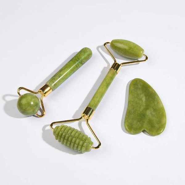 face body jade roller and gua sha for face 3 in 1| 100% natural real stone,aunthentic,natural no squeaks,face beauty,anti aging