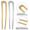 5 Pcs 5.5’’ & 3.9’’ French Hair Pins Simple U Shaped Metal Hair Pins U French Metal Hair Forks Hair Sticks 2 Prong Updo Chignon Pins for Women Lady Buns Hair Accessories, 2 Sizes (Black, Gold, Silver)
