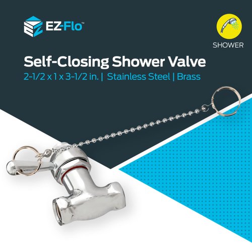 EZ-FLO Self-Closing Shower Valve, Chrome Plated, 10789