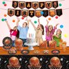 136 PCS Basketball Plates Tableware Set Basketball Birthday Party Decorations Sports Theme Party Supplies for Boys Kids Serves 24
