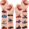 100 PCS Go Kart Car Temporary Tattoos Themed Birthday Party Decorations Favors Supplies Decor Karts Race Car Checkered Flag Racing Tattoo Stickers Gifts For Game Boys Girls Classroom School Prizes