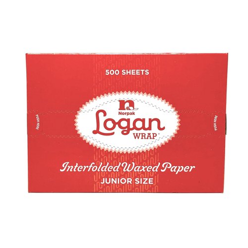 10 3/4" Length X 8" Width, LOGAN Wrap NORPAK Interfolded Wax Paper 500 Sheets