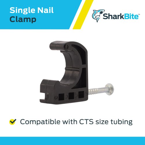 SharkBite 1/2 Inch Single Nail Half Clamp, J Hooks, Pack of 10, PEX Pipe, CTS, 23220