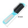 Luxxii (3 Pack) Mini Folding Mirror Detangler Hair Brush Detangling Pocket Comb for Adults & Kids