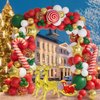 AobkDeco 138PCS Christmas Balloon Garland Arch Kit With Red Green Gold White Balloons Candy Balloons Sequin Balloons Gold Star Balloons Moose Sleigh Balloon for Christmas Party Decorations Supplies