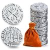 Metal Pirate Coins, Prefdo 35PCS Silver Treasure Coin Set Spanish Doubloon Replicas Fantasy Metal Coins Pirate Gold Coins for Board Games Tokens Pirate Party Cosplay, 1.18in