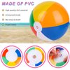 POPLAY 10PCS Rainbow Beach Balls, 16" Inflatable Beach Balls Pool Balls for Kids Birthday Party Supplies Pool Party Decorations