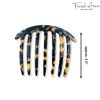 French Amie Handmade Yellow Black Tokyo Celluloid Acetate 7 Teeth Side Hair Comb