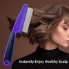 Yumflan Dandruff Comb, Stainless Steel Fine Tooth Dandruff Remover, Professional Hair Comb for Kids and Adults (Purple)