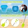 FUNWEGOT Beach Sand Toys Set Includes Collapsible Buckets 2 Big Size Sand Shovels, Rake, Animal Sand Molds Toys with Mesh Bag, Sandbox Kit for Kids Age 3+(22 PCS)