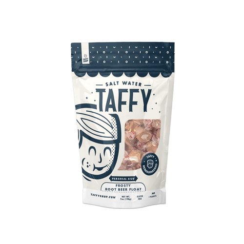 Taffy Shop Frosty Root Beer Float Salt Water Taffy - Small-Batch, Super Soft, and Sweet - Gluten-Free, Soy-Free, Peanut-Free - Personal (7oz) Bag