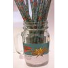 Green Floral Vintage Paper Drinking Straws -100 COUNT - Twilight Parties