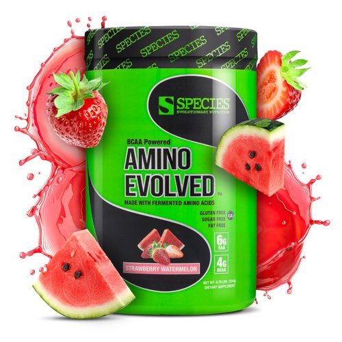 Species Nutrition Amino Evolved EAA & BCAA Powder, Fermented Amino Acids, Branched Chain Amino Acid Muscle Recovery & Endurance, Pre & Post Workout Supplement (Strawberry Watermelon, 30 Servings)