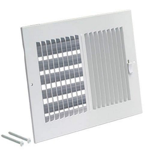EZ-FLO 10 x 4 Inch (Duct Opening) White Air Vent Cover for Wall or Ceiling, Two-Way Ventilation Register, Solid Steel HVAC Cover, 61609