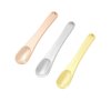 Honkenda 3 Pcs Metal Makeup Spatula Spoon, Reusable Mini Cosmetic Beauty Scoop for Facial Cream, Lotions, Moisturizers, Face Mask (Gold, Silver, Rose Gold)