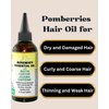 Pomberries Rosemary Hair Growth Oil with Castor & Jojoba, Infused with Biotin & Caffeine for Wavy, Curly, Coily, Coarse, Weak, Thinning Hair, Hair and Scalp Treatment, Help Reduce Hair Loss 4 fl oz