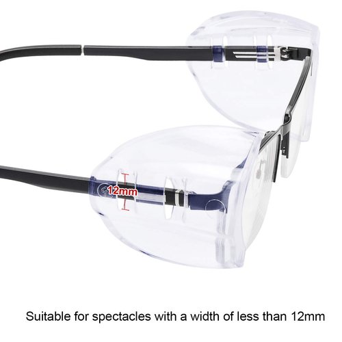 YunTuo 2/4/6/10 Pairs Glasses Side Shields for Eye Glasses,Safety Glasses with Side for Eye Protection-Fits Small to Medium Eyeglasses (2)