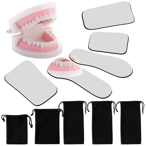 Dental Mouth Mirror Occlusal Reflector Mirror Intraoral Photography Mirror 2 Sided Dental Plated Glass Intraoral Photo Reflector Dental Mirrors for Clinic Dentist (5 Pieces)