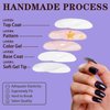 Press on Nails Medium Square,Handmade Black Square Fake Nails with Design Star Black Glitter Stiletto Non-breakable and Reusable False Nails in 12Sizes-24pcs Glue on Nails Kit for Women Gift