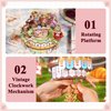 Tonecheer x British Library Wooden Music Box Puzzle for Adults, DIY Rotating Music Box Kit 3D Creative Musical Puzzle Crafts Model Building Kits Desk Decor for Teens Birthday Gift (Alice's Tea Party)