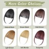 Gx Beauty Clip in Bangs 100% Human Hair Bangs Women Air Thinning Curtain Flat Fake Bangs Hair Clip Wispy Bangs Fringe with Temples Hairpieces for Daily Wear(Dark Brown)