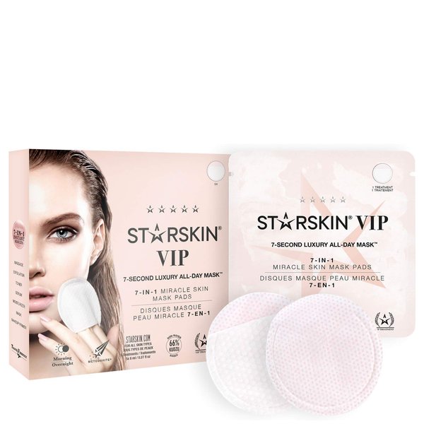 STARSKIN 7-Second 7-in-1 Facial Toner Pads, for Instant Refreshed Skin, Award Winning Facial Pads, 66% Kudzu Root, for All Skin Types, 18 Pack