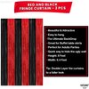 KatchOn, Red and Black Fringe Curtain - 3.2x8 Feet Pack of 2 | Red and Black Party Decorations | Halloween Backdrop for Halloween Decorations | Casino Theme Party Decorations