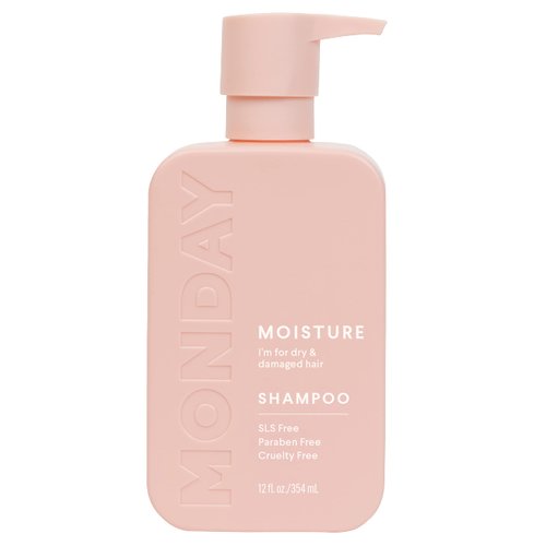 MONDAY HAIRCARE Moisture Shampoo 12oz for Dry, Coarse, Stressed, Coily and Curly Hair, Made from Coconut Oil, Rice Protein, Shea Butter, & Vitamin E, 100% Recyclable Bottles (350ml) (10426)