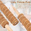 2 Pcs 12 Inches Coir Moss Poles for Climbing Plants with 4 Pcs Adjustable Plant Twist Ties - Coir Moss Totem Stick for Creepers Plant Support Extension, Climbing Indoor Plants(Total 20 Inch)