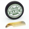 Lucky Franc's Real Horn Handmade Beard Comb for Men. Detangling Static-Free Fine Tooth Comb for Mustaches and Beards. Gift for Men. Pocket Size Moustache Comb in Metal Tin. Ox Horn Comb