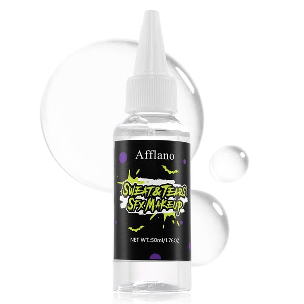 Sweat & Tears Sfx Makeup, Realistic Fake Sweat Dripping Tears Eye Makeup, Safe Hypoallergenic Monster Fx Fake Tears Makeup, Liquid Dramatized Thick Tears for Halloween Movies Cosplay Tear Drop Makeup