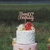 Gyufise 1 Pack Rose Gold Happy 100th Birthday Cake Topper Glitter Happy 100 Cupcake Topper Cheers to 100 Fabulous Cake Decoration for 100th Birthday Party Decoration Supplies